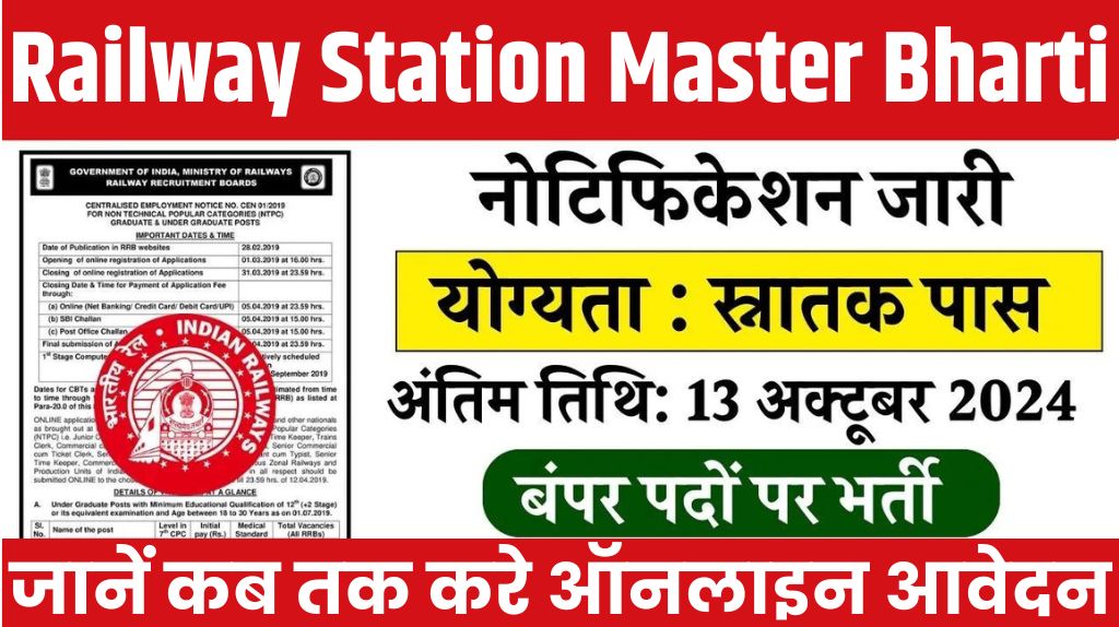 Railway Station Master Bharti 2024